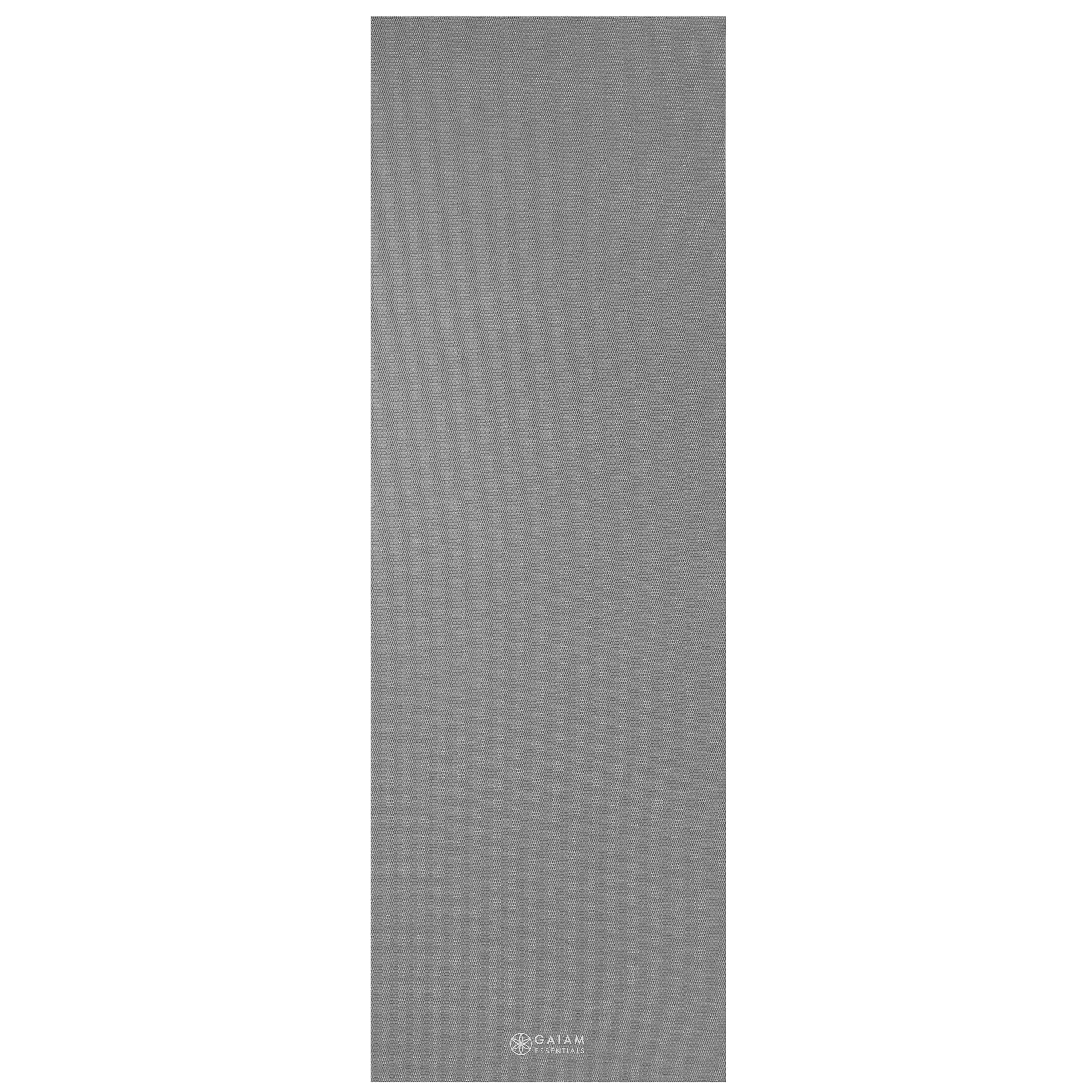 Gaiam Essentials Yoga Mat Grey flat